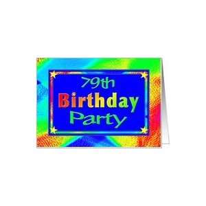  79th Birthday Party Invitations Bright Lights Card Toys & Games