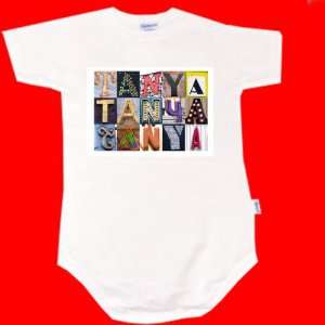  TANYA Personalized Baby Onesie Bodysuit Using Sign Letters 