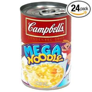 Campbells Red & White Mega Noodle In Chicken Broth, 10.5 Ounce Can 