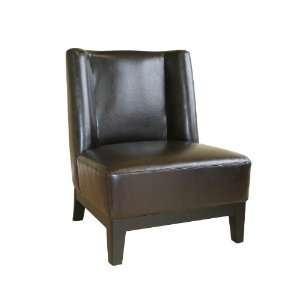  Modern Furniture  Low Slung Dark Brown Bycast Leather 
