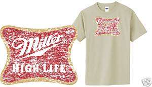 Miller High Life Beer t shirt party retro bar S M L XL  