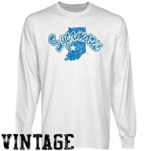  Indiana State Sycamores White Distressed Logo Vintage Long 
