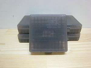 9mm/380/32ACP 100rd Plastic Ammo Box/Case SMOKE 5ct  
