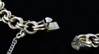 Vintage Estate 12K gold Charm bracelet heart closure  