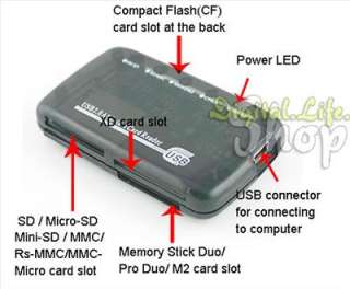 23 IN 1 USB 2.0 MEMORY CARD READER FOR CF/MS/XD/SD  