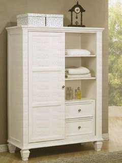 White 8 Drawer Armoire Chest   FREE S/H  