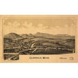  1890 Map of Glendale, Massachusetts