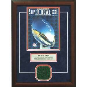  1986 Giants Super Bowl Commemorative Collage w/ Game Used 