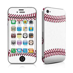 iPhone 4 Skin Cover Case Decal Faceplate Baseball White  