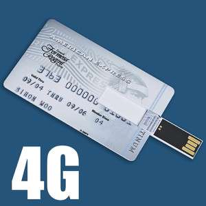 4GB Credit Card Style USB Flash Drive American E F66  