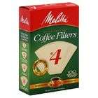 Melitta Coffee Filters, Cone, No. 4, Natural Brown, 100 filters
