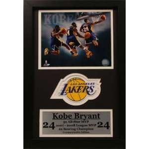  Kobe Bryant 8 x 10 Photograph with Team Patch and Statistics 