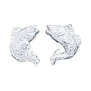  Sterling Silver Fish Stud Earrings Ear Jewelry Jewelry