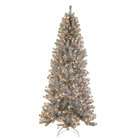 Sterling 7 Pre Lit Silver Tinsel Artificial Christmas Tree   Clear 