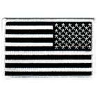 Iron On Patch AMERICAN FLAG   BLACK/WHITE