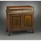 AA Importing Two Door Stained Glass Inspired Cabinet in Antique Brown