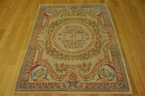   BEAUTIFUL DESIGN 4x6 NICE SOFT COLORS FRENCH SAVONNERIE RUG SH9098