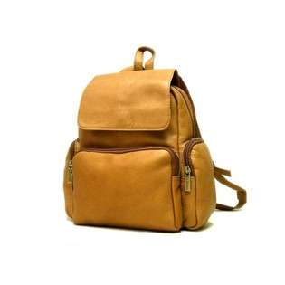   Leather Womens Multi Pocket Backpack/Purse   Color Tan 