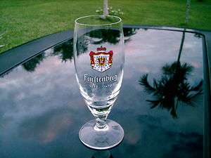 FURSTENBERG GERMAN STEMMED BEER GLASS SEIT 1470 .2 LITER 6 3/4 TALL 