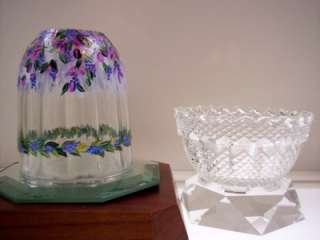 Fenton FAIRY LIGHT LAMP French Opalscnt Ribbed Optic DANGLING WYSTERIA 