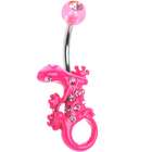 body candy pink hot pink gem izzy lizzy belly ring