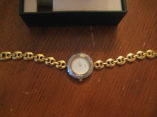 GUCCI Gold plated 7 MARINE link watch 1100L w/6 metal bezels, GOLD 