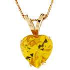 Jewelry Liquidation 14k Gold Heart Yellow CZ November Birthstone 