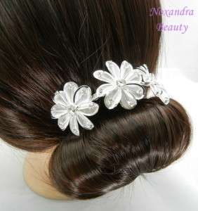 90mm Bridal Party Crystal RS Floral Hair Comb P3495  