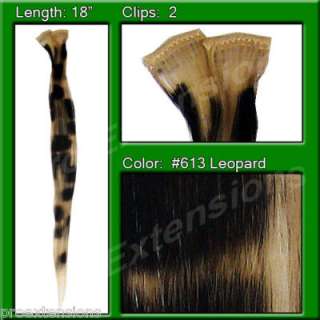 Platinum Leopard Clip In Hair Extensions highlight  