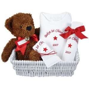    Babys First 1st Christmas Personalized Gift Basket