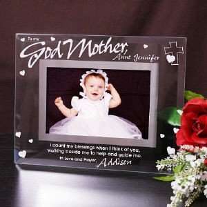 com Personalized Godparent Glass Picture Frame (Any Title   Godmother 