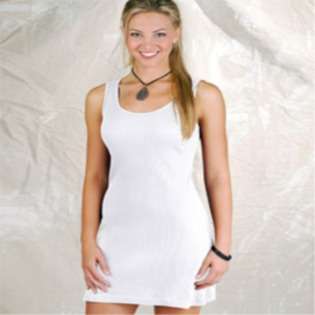 LAT Sportswear LAT Junior 2X1 Rib Tank Dress White Small 