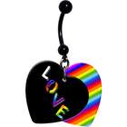 Body Candy Rainbow Pride Love Heart Belly Ring