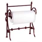 CC Home Furnishings Dark Red Countertop Paper Towel Holder with Scroll 