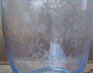 Antique Blue Bohemia Hand Cut Crystal Vase 1925  