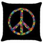 Carsons Collectibles Throw Pillow Case Black of Peace Symbol with 