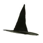 e4Hats Flocked Plastic Witch Hat Black