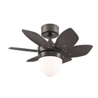   Inch Reversible Six Blade Indoor Ceiling Fan, Espresso with Opal Frost