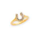 Jewelry Adviser 14k Polished AA Diamond Horseshoe Ring Diamond quality 