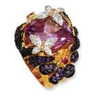 Jewelry Adviser rings Gold plated Sterling Silver Synthetic Ruby 