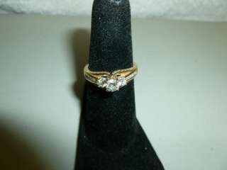   Stone Diamond Ring with Accents 14kt. Yellow Gold IGI Certified  