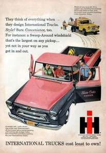 1958 International Harvester 100 Pickup Truck Original Color Ad  