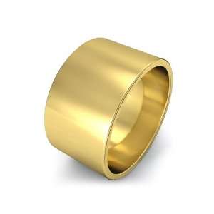  15.2g Mens Flat Wedding Band 12mm 18k Yellow Gold Ring 
