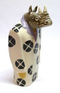 TAP David Keyes FUNK Studio Pottery Rhino in Suit Figural Coin Still 