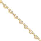 Jewelry Adviser bracelets 14K & Rhodium Diamond Cut Heart & Cross 