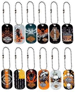 Harley Davidson Dog Tag Keychains Set of 12 Dog Tags  