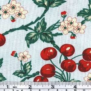   Wide Cherry Tree Light Blue Fabric By The Yard Arts, Crafts & Sewing
