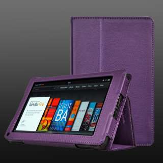   Kindle Fire Tablet Ebook 8GB WIFI Purple Leather PU 7in Cover Case