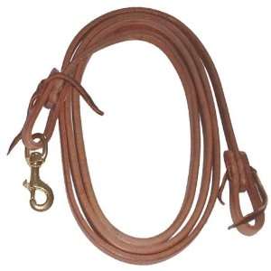  FLAT ROPING REIN, RUSSET HARNESS LEATHER, WATER LOOP ENDS 