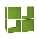 Way Basics Eco Friendly Quad Cube Storage   Green